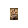 Soutien-gorge, string et jupe, grande taille, résille Chair/Noire 